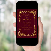 Invitation Mariage floral d'or de Bourgogne