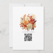 Invitation Mariage floral d'orange et de crème brûlée (Dos)