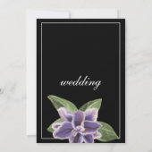 Invitation Mariage floral d'orchidée blanche noire (Dos)