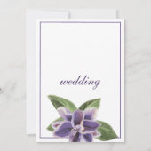 Invitation Mariage floral d'orchidée de lavande violette blan (Dos)