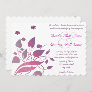Invitation Mariage floral d'orchidées roses et violettes