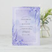 Invitation Mariage Floral Douce Lavande (Debout devant)