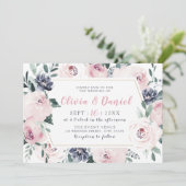 Invitation Mariage floral doux et botanique fleuri (Debout devant)