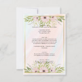 Invitation Mariage Floral doux et rose (Dos)