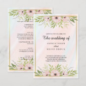 Invitation Mariage Floral doux et rose (Devant / Derrière)