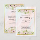 Invitation Mariage Floral doux et rose (Devant / Derrière)