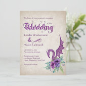 Invitation Mariage Floral Dragon (Debout devant)