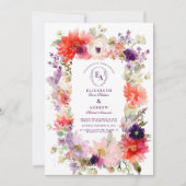 Invitation Mariage floral du jardin d'aquarelle de printemps (Devant)