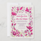 Invitation Mariage floral du jardin magenta de printemps (Devant)