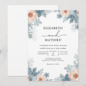 Invitation Mariage floral Dusky Rose Frost (Devant / Derrière)