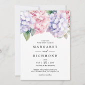 Invitation Mariage floral Dusty Purple & Blush Pink Hydrangea (Devant)