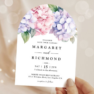 Invitation Mariage floral Dusty Purple & Blush Pink Hydrangea