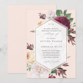 Invitation Mariage Floral Élégant (Devant / Derrière)