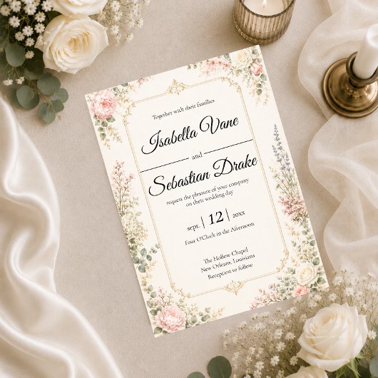 Invitation Mariage Floral Élégant