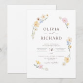 Invitation Mariage Floral Élégant  (Devant / Derrière)