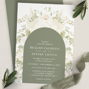 Invitation Mariage Floral Élégant à l'Arche d'Ivoire et de Sa