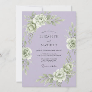 Invitation Mariage Floral Élégant au Lavande
