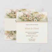 Invitation Mariage Floral Élégant avec Hydrangea Blanc (Devant / Derrière)