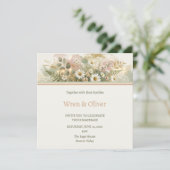 Invitation Mariage Floral Élégant avec Hydrangea Blanc (Debout devant)