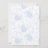 Invitation Mariage Floral Élégant Bleu Clair (Dos)