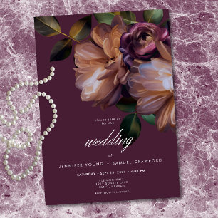 Invitation Mariage Floral Élégant Bourgeois Classique