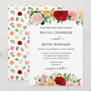 Invitation Mariage Floral Élégant d'Automne