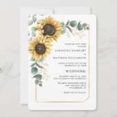 Invitation Mariage floral élégant du tournesol moderne (Devant)
