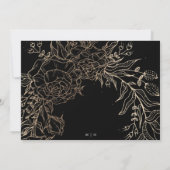 Invitation Mariage floral élégant en or blanc moderne (Dos)