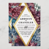 Invitation Mariage floral élégant enchanté (Devant / Derrière)