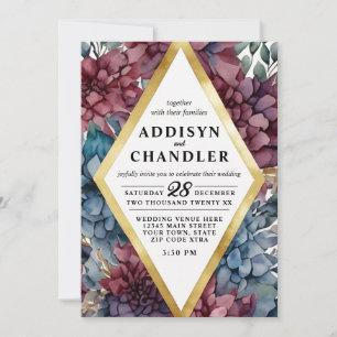 Invitation Mariage floral élégant enchanté