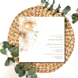 Invitation Mariage Floral Élégant et Romantique d'Automne
