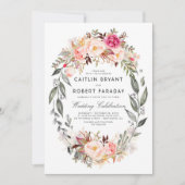 Invitation Mariage floral élégant et rustique (Devant)