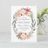 Invitation Mariage floral élégant et rustique (Debout devant)