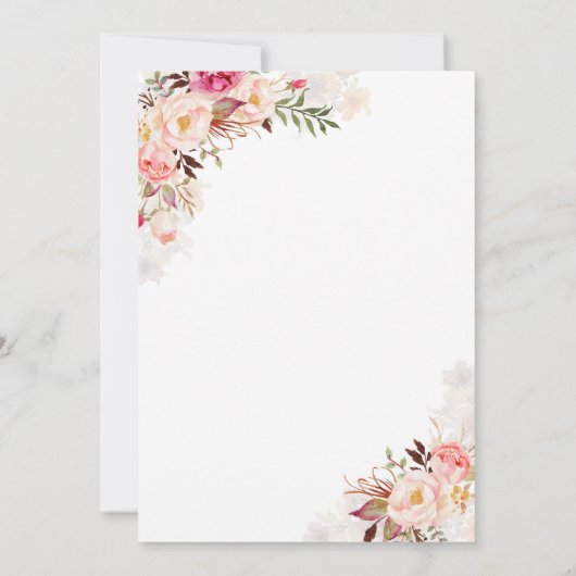 Invitation Mariage floral élégant et rustique (Dos)