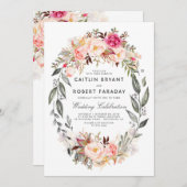 Invitation Mariage floral élégant et rustique (Devant / Derrière)