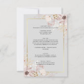 Invitation Mariage Floral Élégant Gris Clair (Dos)