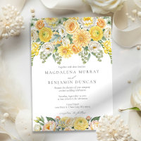 Mariage Floral Élégant Jaune Pêche & Vert Sauge