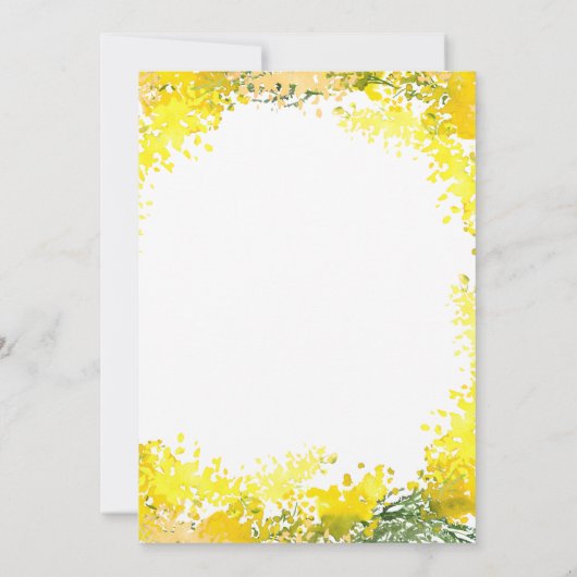 Invitation Mariage Floral Élégant Mimosa (Dos)