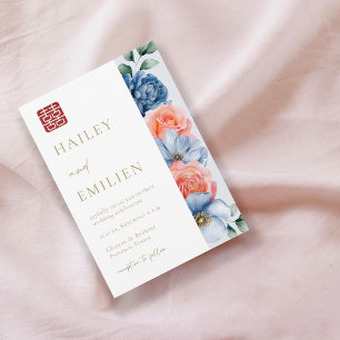 Invitation Mariage floral élégant moderne