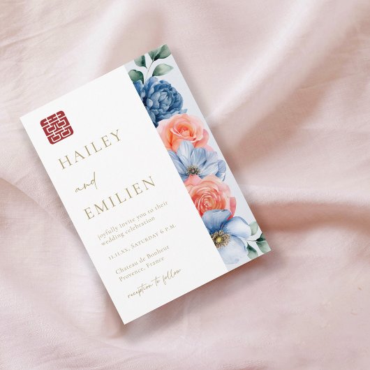 Invitation Mariage floral élégant moderne