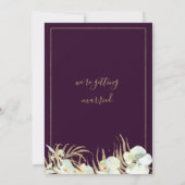 Invitation Mariage floral élégant orchidée violet foncé (Dos)