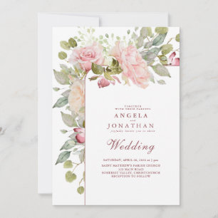 Invitation Mariage Floral Élégant Pastel d'Été