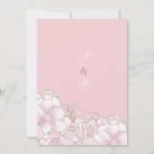 Invitation Mariage floral élégant pastel rose or luxe (Dos)