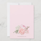 Invitation Mariage Floral Élégant Rose (Dos)