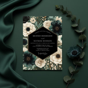 Invitation Mariage Floral Émeraude Humeur