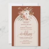 Invitation Mariage floral en cuivre de Boho rustique (Devant)