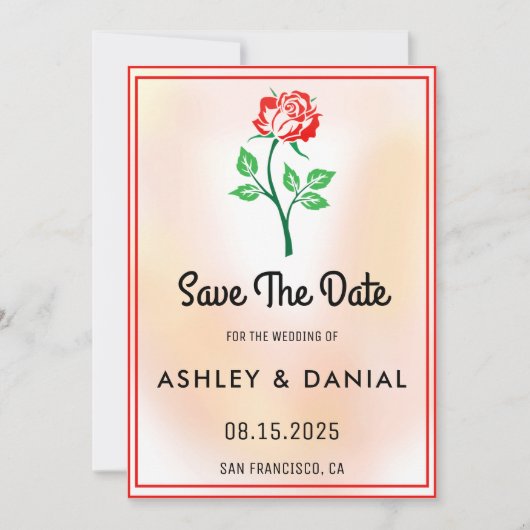 Invitation Mariage floral en fleur rose vif Enregistrer la da (Devant)