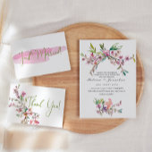 Invitation Mariage floral en fleurs de cerisier rose