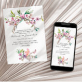 Invitation Mariage floral en fleurs de cerisier rose