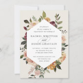 Invitation Mariage floral en fleurs rustiques (Devant)